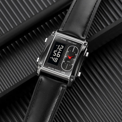 Original Skmei 1868 Boys New Style Design Famous Watch Digital Analog Mens Wrist Watches for Men Luxury Watch - Without Box - Black With Golden Case