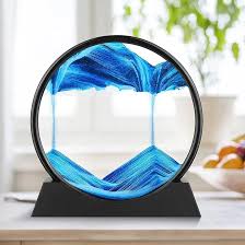 3D Moving Sand Art Lamp with Stand – Decorative Sandscapes Frame for Room & Home Table Décor