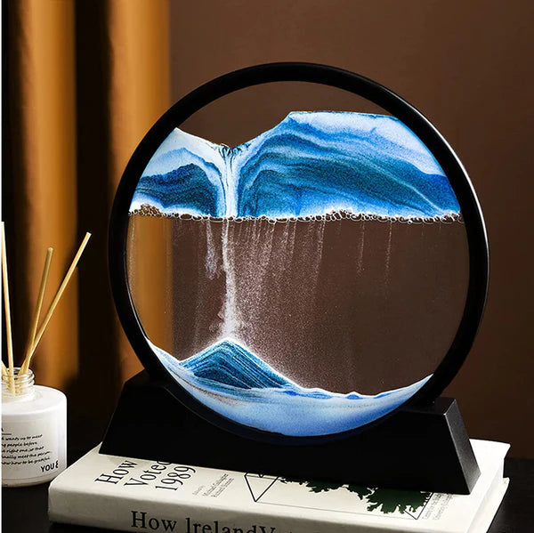 3D Moving Sand Art Lamp with Stand – Decorative Sandscapes Frame for Room & Home Table Décor