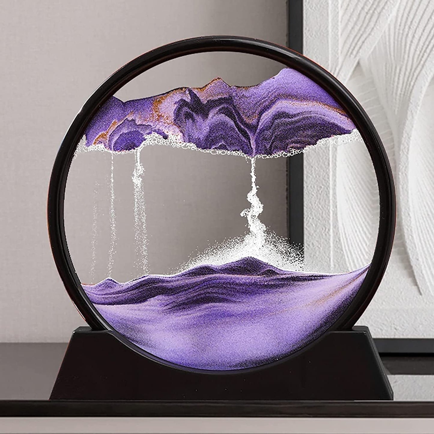 3D Moving Sand Art Lamp with Stand – Decorative Sandscapes Frame for Room & Home Table Décor