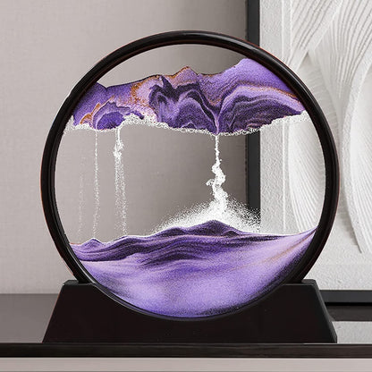 3D Moving Sand Art Lamp with Stand – Decorative Sandscapes Frame for Room & Home Table Décor