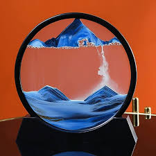 3D Moving Sand Art Lamp with Stand – Decorative Sandscapes Frame for Room & Home Table Décor
