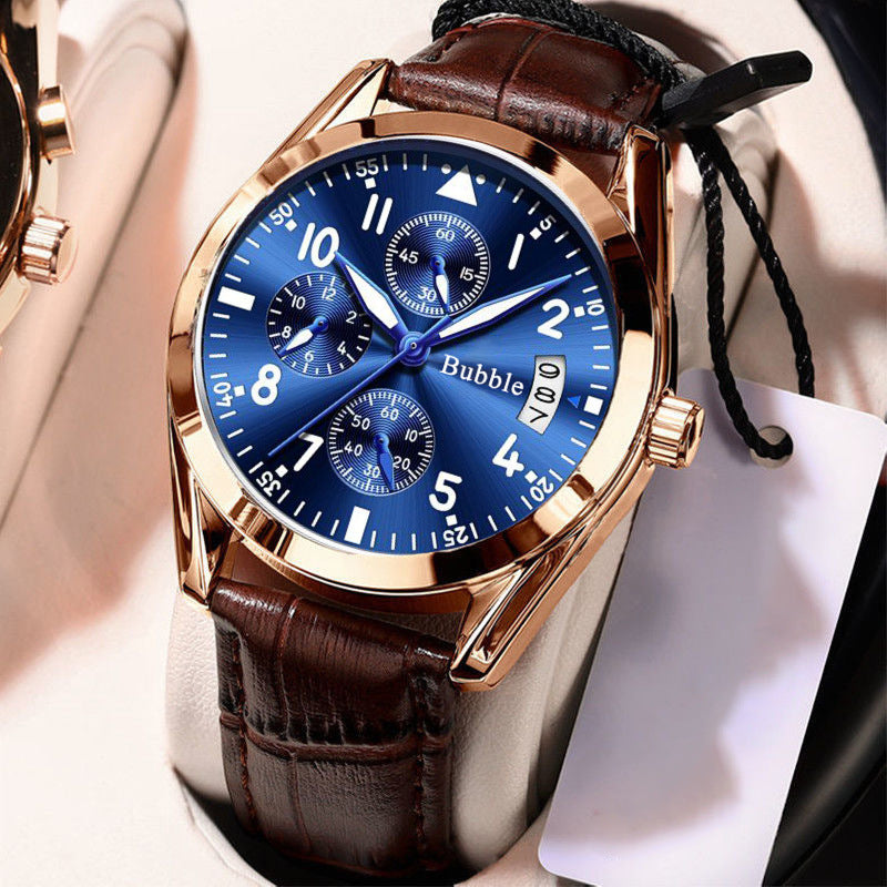 Fully Automatic Quartz Luminous Waterproof Digital Six-Hand Mens Watch