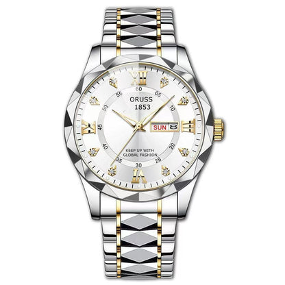 Dual-calendar Mens Quartz Casual Watch