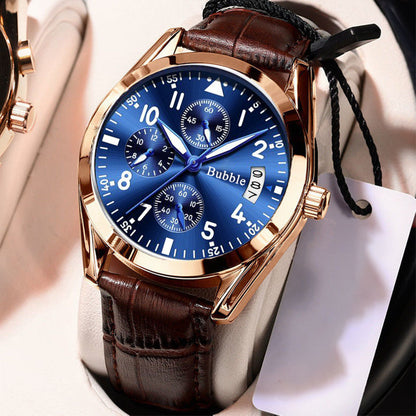 Fully Automatic Quartz Luminous Waterproof Digital Six-Hand Mens Watch