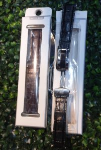 Ewatch Accessories Genuine Leather Watch Band Strap Fits 1853 Black Deployment Buckle-13 - 42