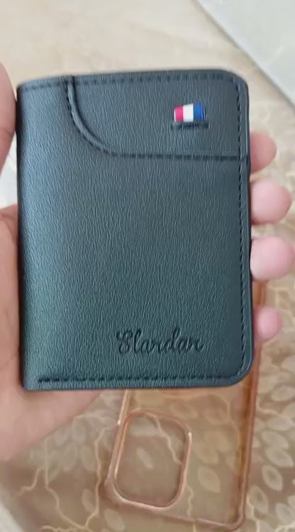 Slardar Premium Leather Wallet for Men – Stylish Slim Durable Design with Practical Storage (Black)
